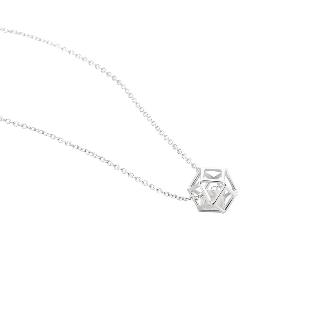 Collier Argent Blanc Suzannus Oxyde De Zirconium