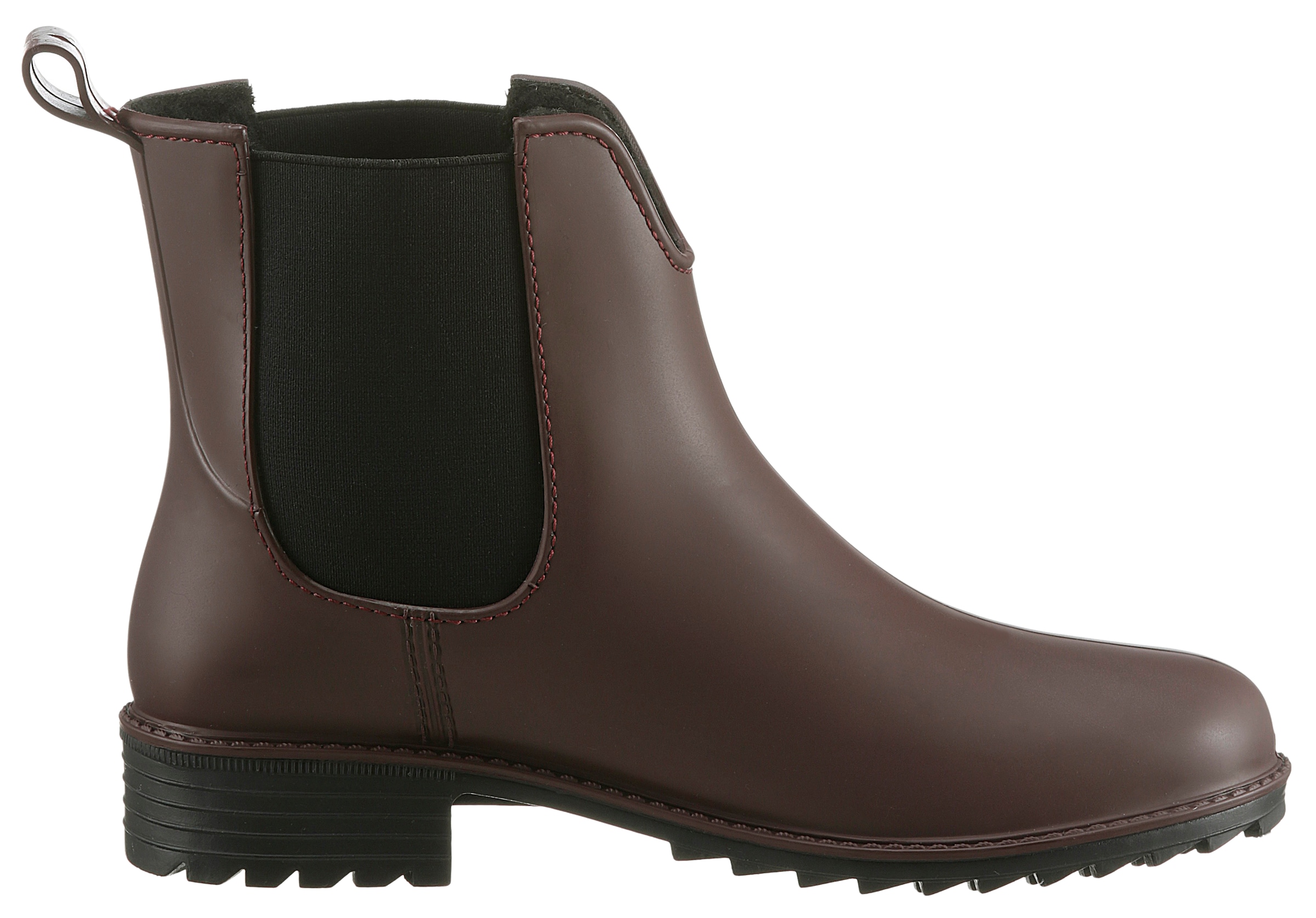 Rieker Chelseaboots  , Gummistiefelette, Schlupfboots, Blockabsatz, zum Reinschlüpfen