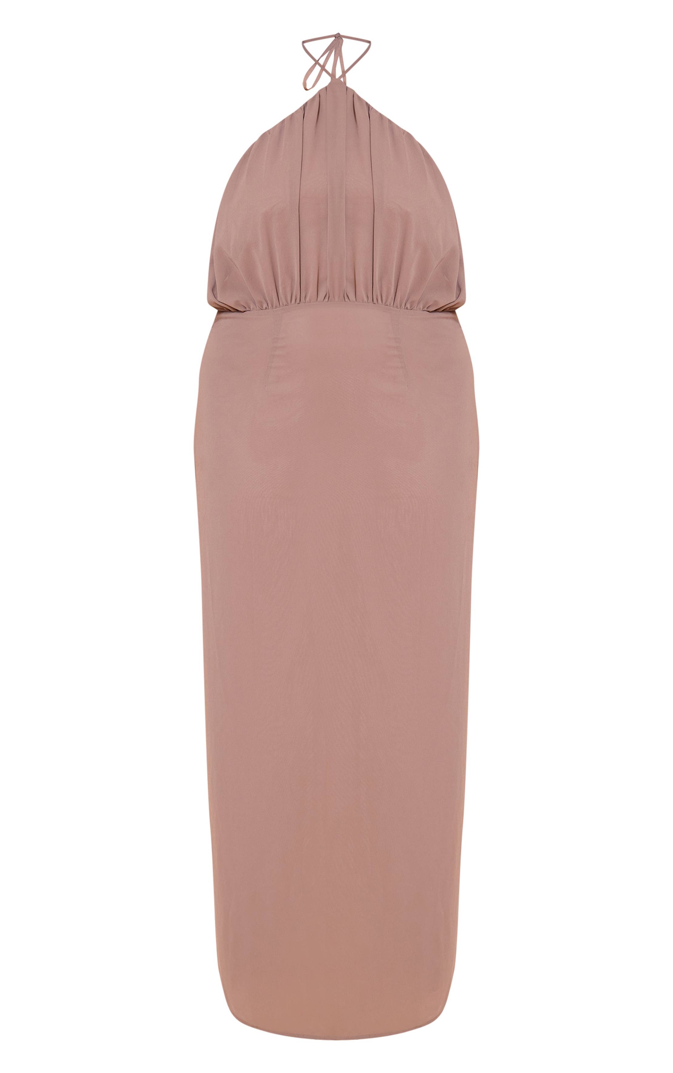 Pêche Robe Longue Grande Taille En Mousseline Col Licou