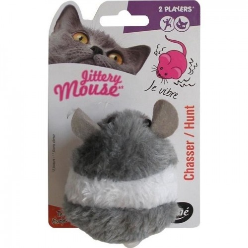 Brinquedo vibratório AIME em forma de rato cinza para gatos