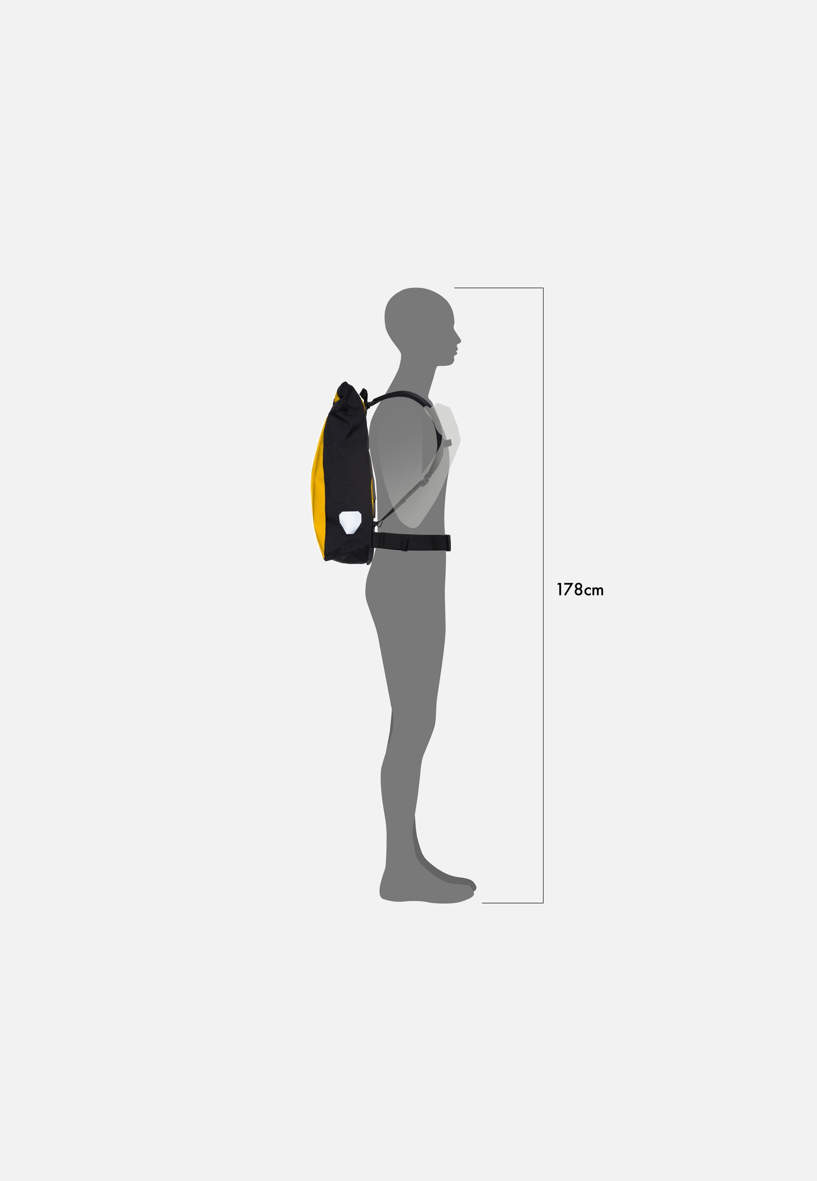 Messenger-Bag Sonnengelb Schwarz - Rolltop Rucksack
