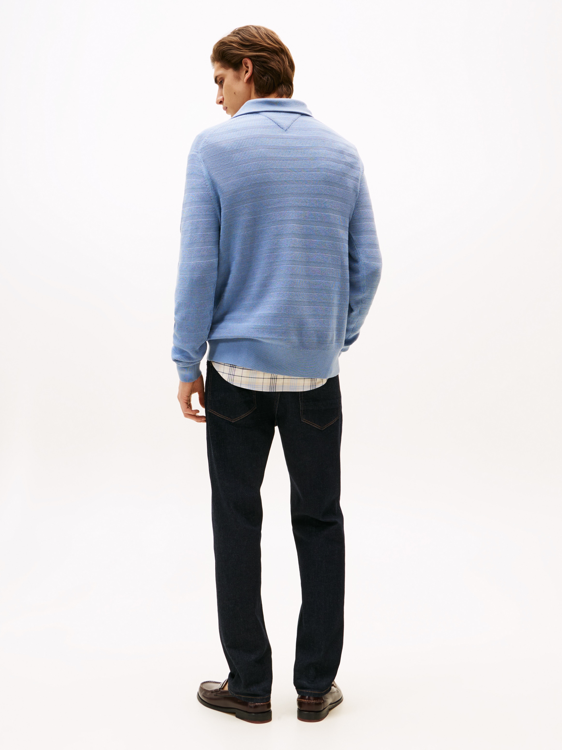 Tommy Hilfiger Troyer »STRIPE STRUCTURE ZIP MOCK«, mit modischer Struktur