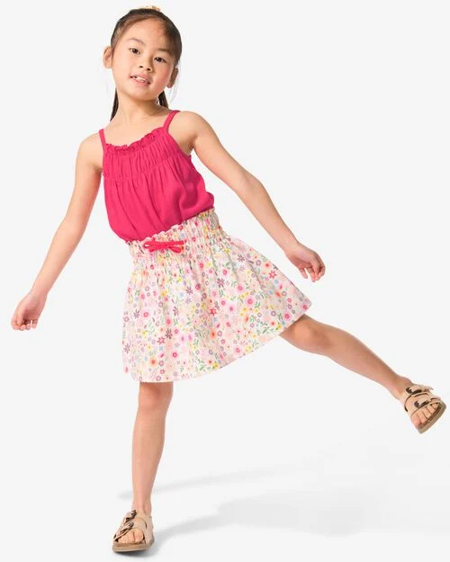 jupe enfant fleurs blanc cassé