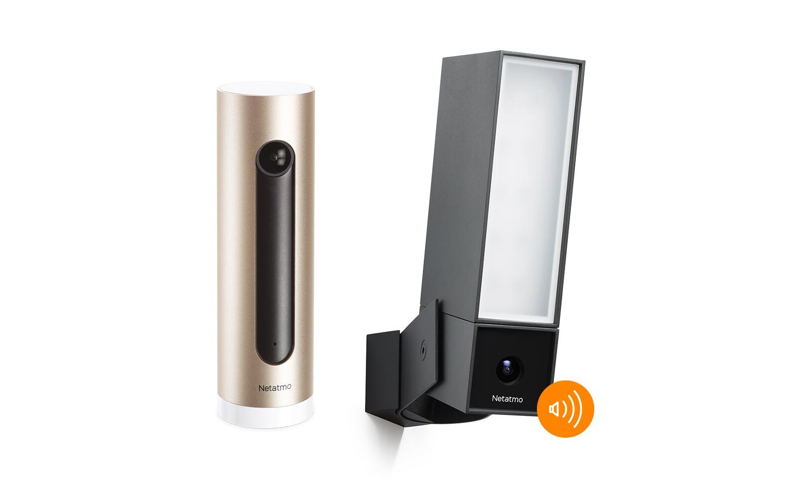 Netzwerkkamera Smarte Aussenkamera mit Sirene + Innenkamera<br>Netatmo Smarte Aussenkamera mit Sirene + Innenkamera
