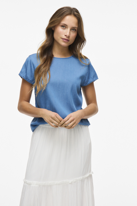 Vila blauwe dames blouse