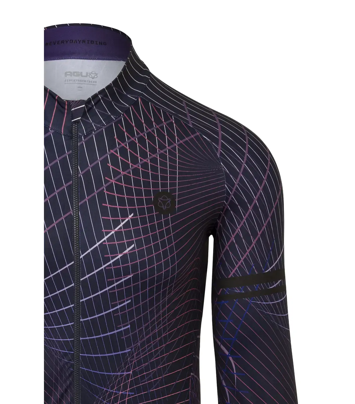 AGU Nocturnal Lines Performance Fietsshirt Lange Mouwen Paars Heren
