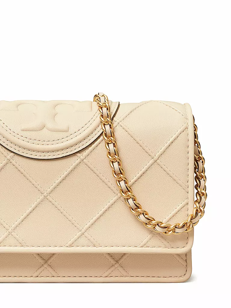 TORY BURCH Ledertasche - Umhängetasche FLEMING SOFT CHAIN WALLET creme