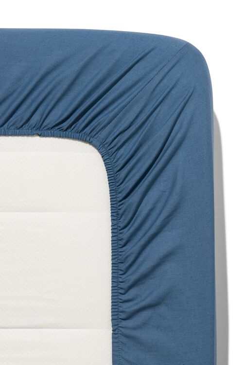 drap-housse boxspring coton doux 80x200 bleu