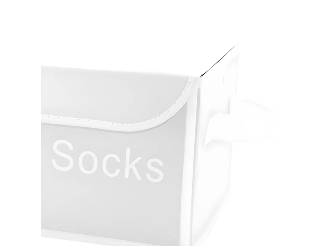 Boite pour dressing à couvercle Socks Blanc - SPACE