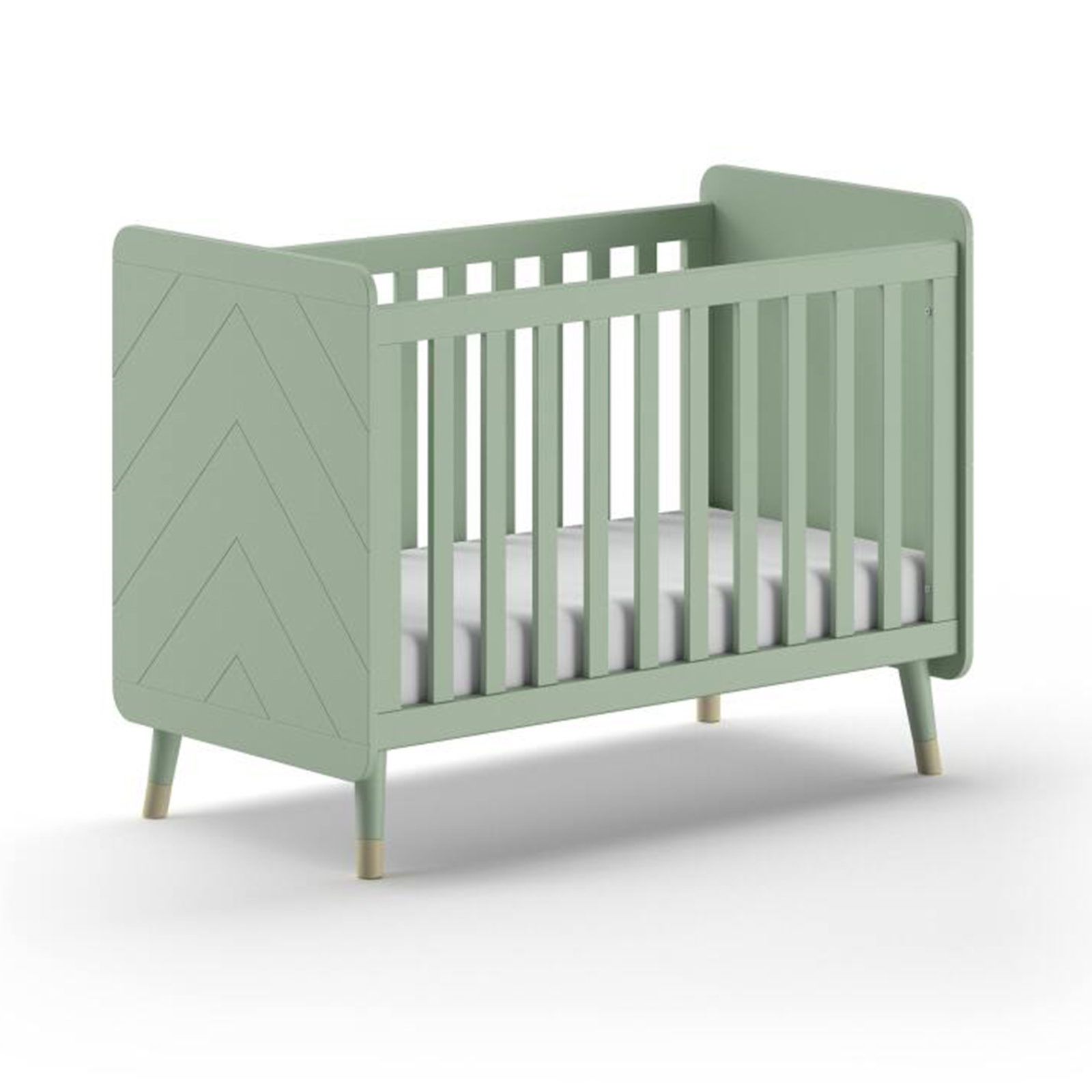 Babybett BILLY - grün - verstellbares Lattenrost - 60x120 cm