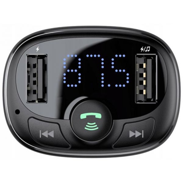 Baseus Carregador Isqueiro Baseus Transmissor FM Bluetooth 2-USB/3.4A