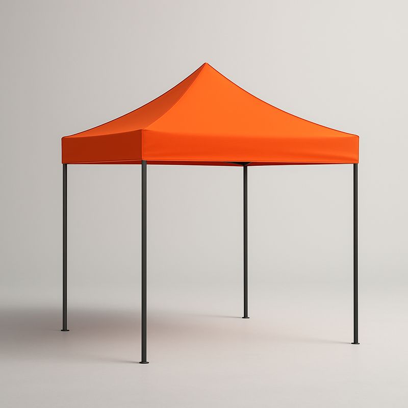 Faltpavillon 3x3m Polyester Orange Stahlgestell
