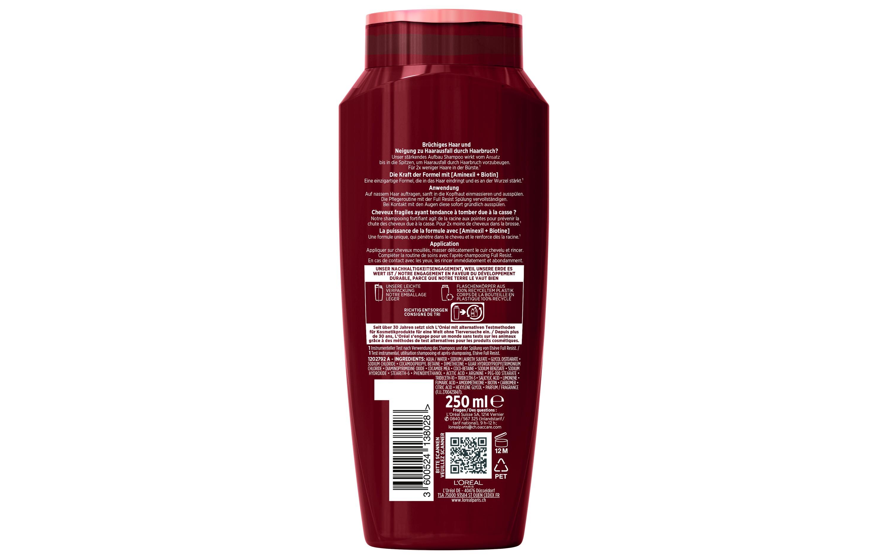 Shampoo Full Resist Stärkender Aufbau 250 mlHaarshampoo für kraftloses Haar stärkt und schützt vor Haarverlust durch Haarbruch