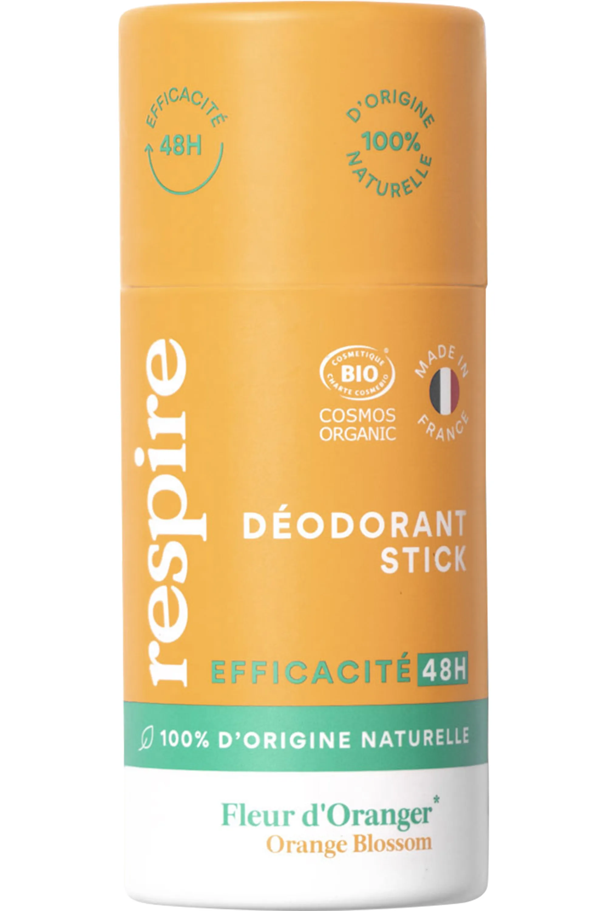 Respire Déodorant naturel solide en stick Fleur d’Oranger-50 g