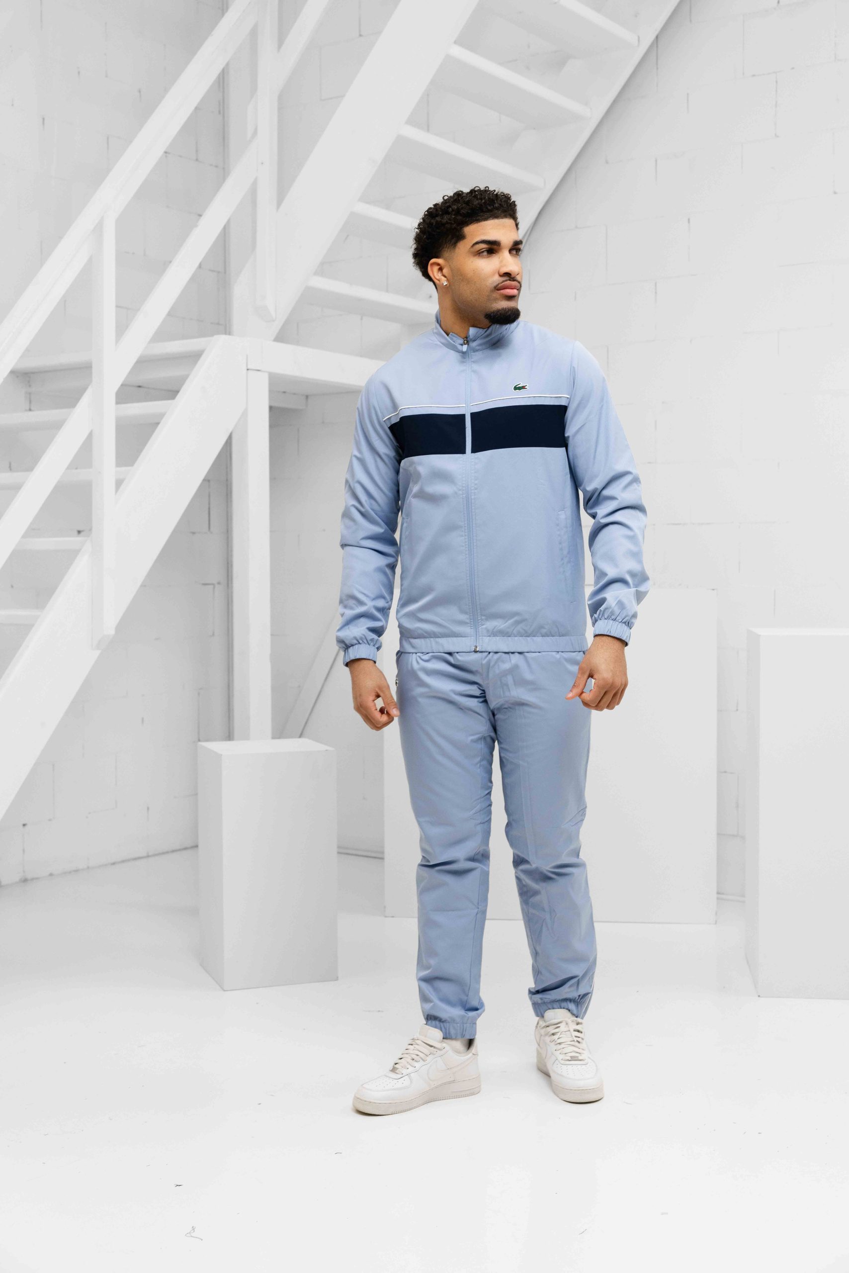 Lacoste Diamond Trainingspak Heren Lichtblauw/Donkerblauw