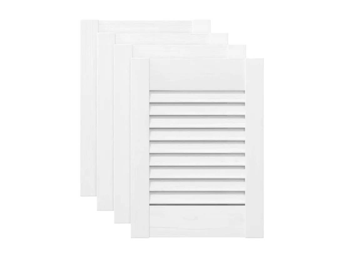 Portes d'armoire à persiennes 4 pcs blanc 39,5x29,5 cm