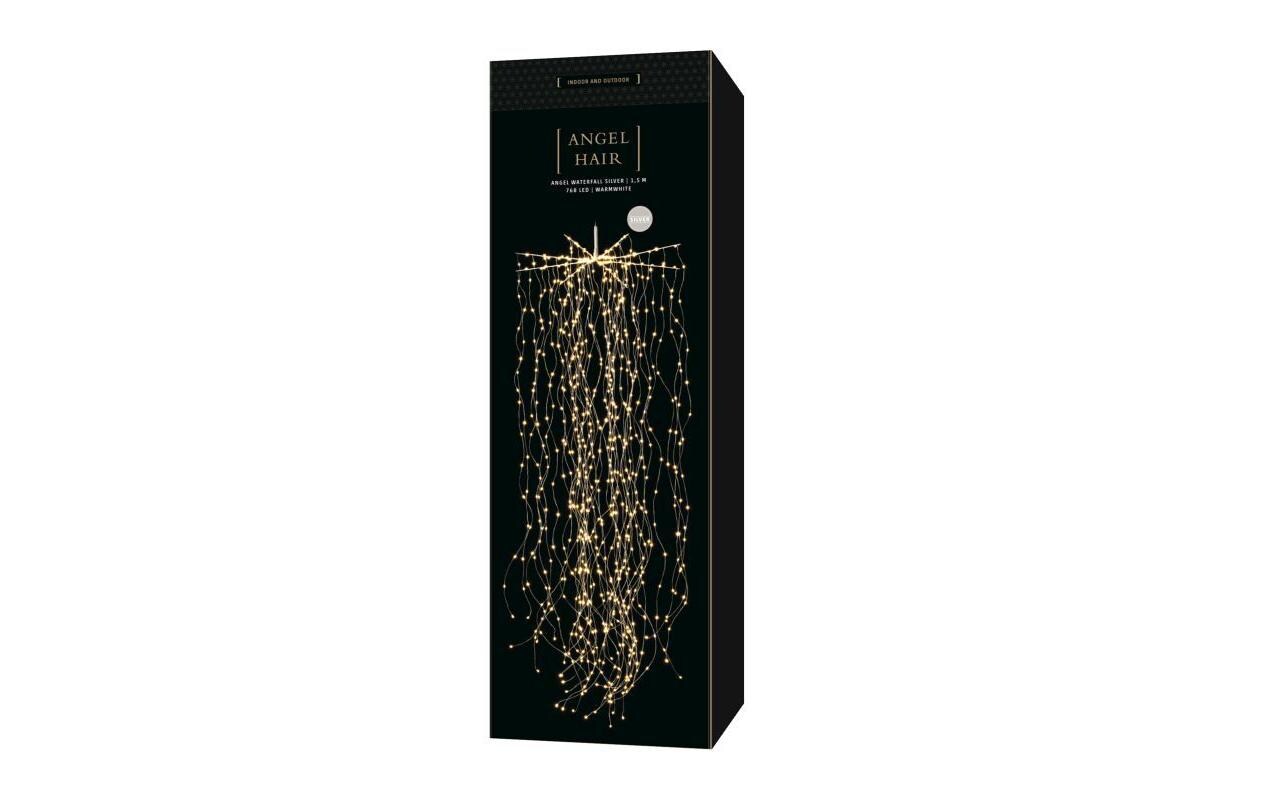 LED-Lichtervorhang Waterfall 1.5 m, SilberAngelhair