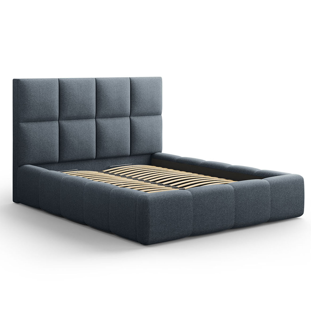 Maison Héritage Lit avec coffre de rangement Isa bleu foncé - 230x205x125 cm