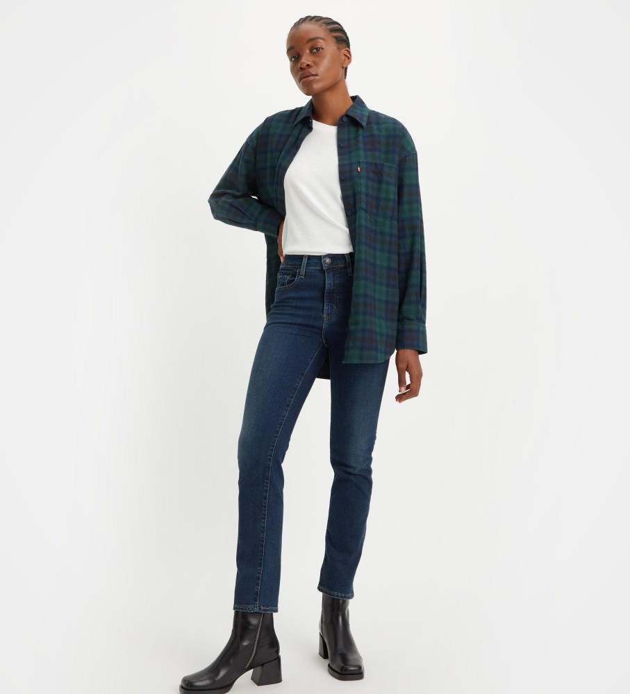 Calça jeans Levi's 724 reta de cintura alta azul marinho