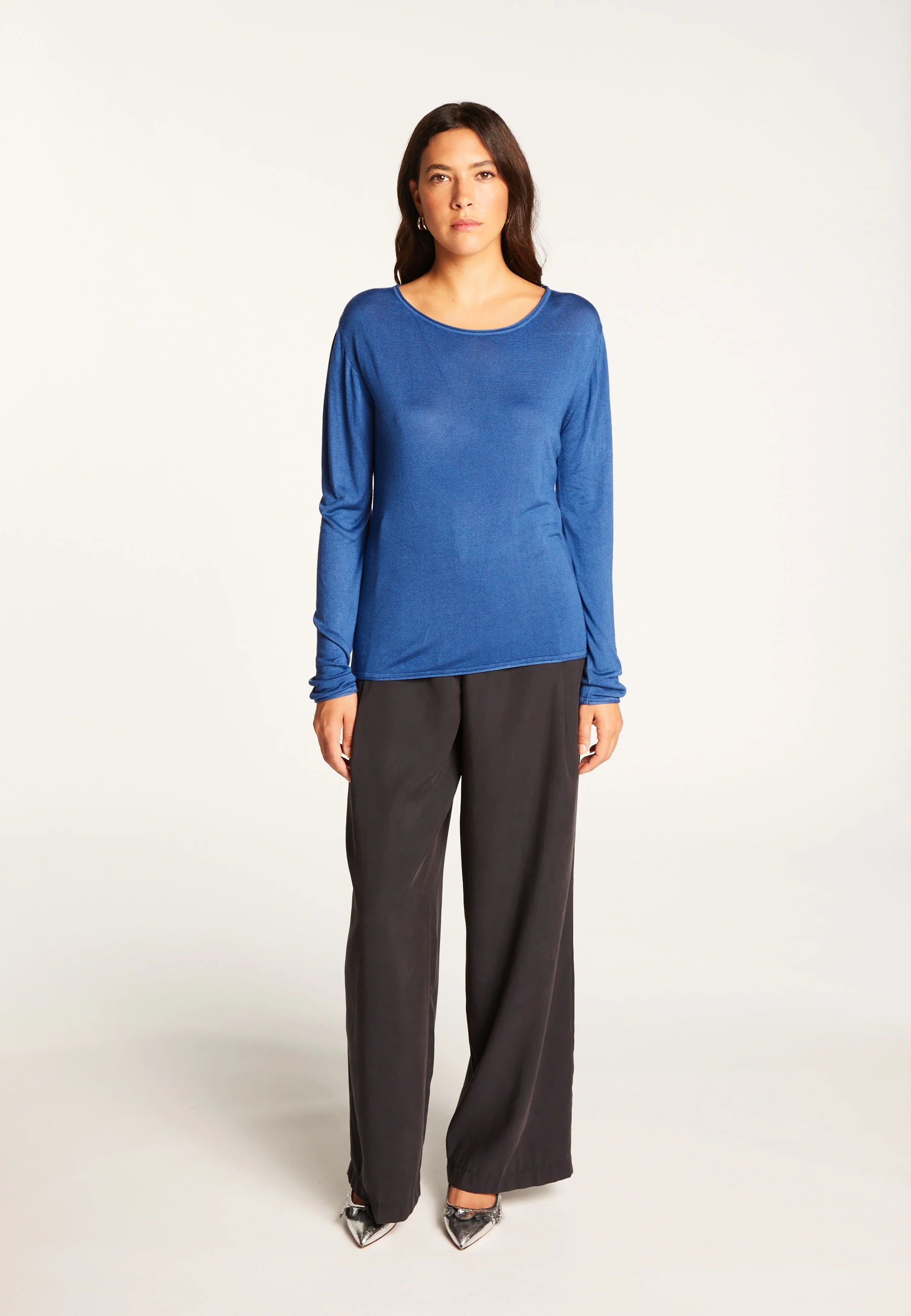 AEMILIAAH24 - T-shirt en fibre de bambou cachemire | Bleu