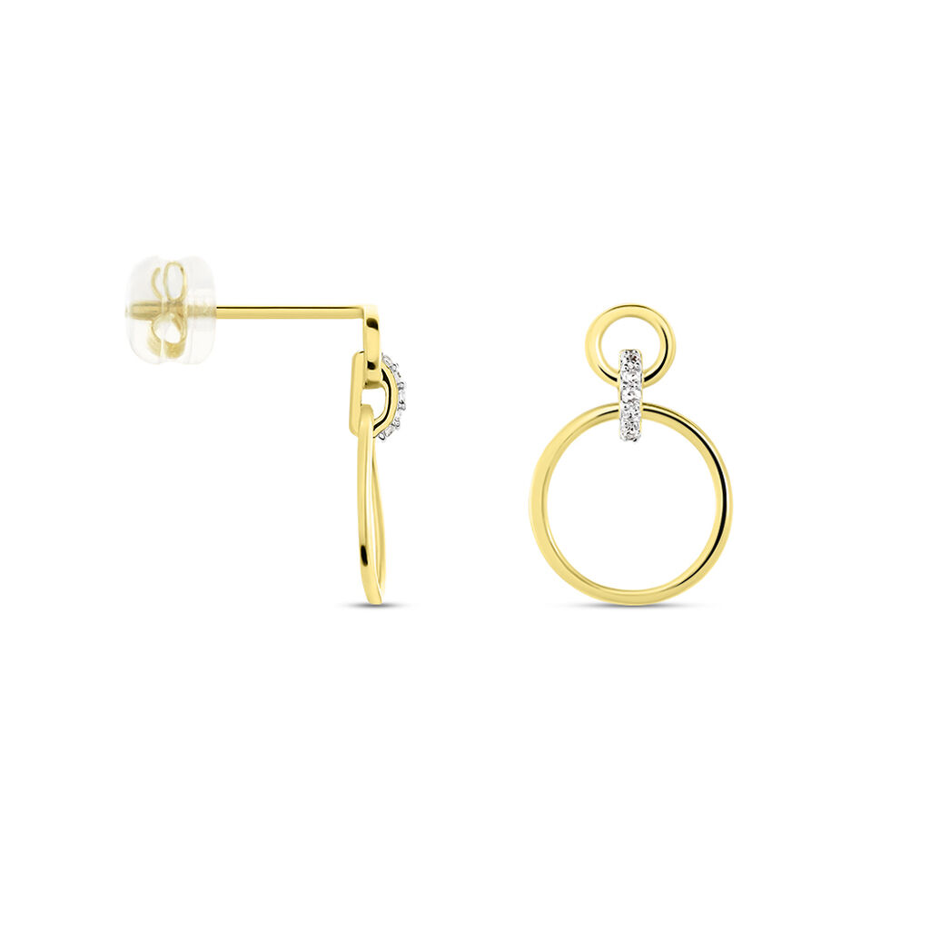 Boucles D'oreilles Puces Or Jaune Agnessa Diamants