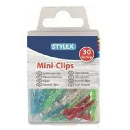 Stylex bunte Mini Klammern, Mini Clips, 30 Stück