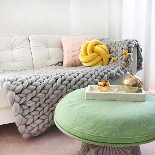 Wolldecke Cosima Chunky Knit small 80x130cm, hellgrau