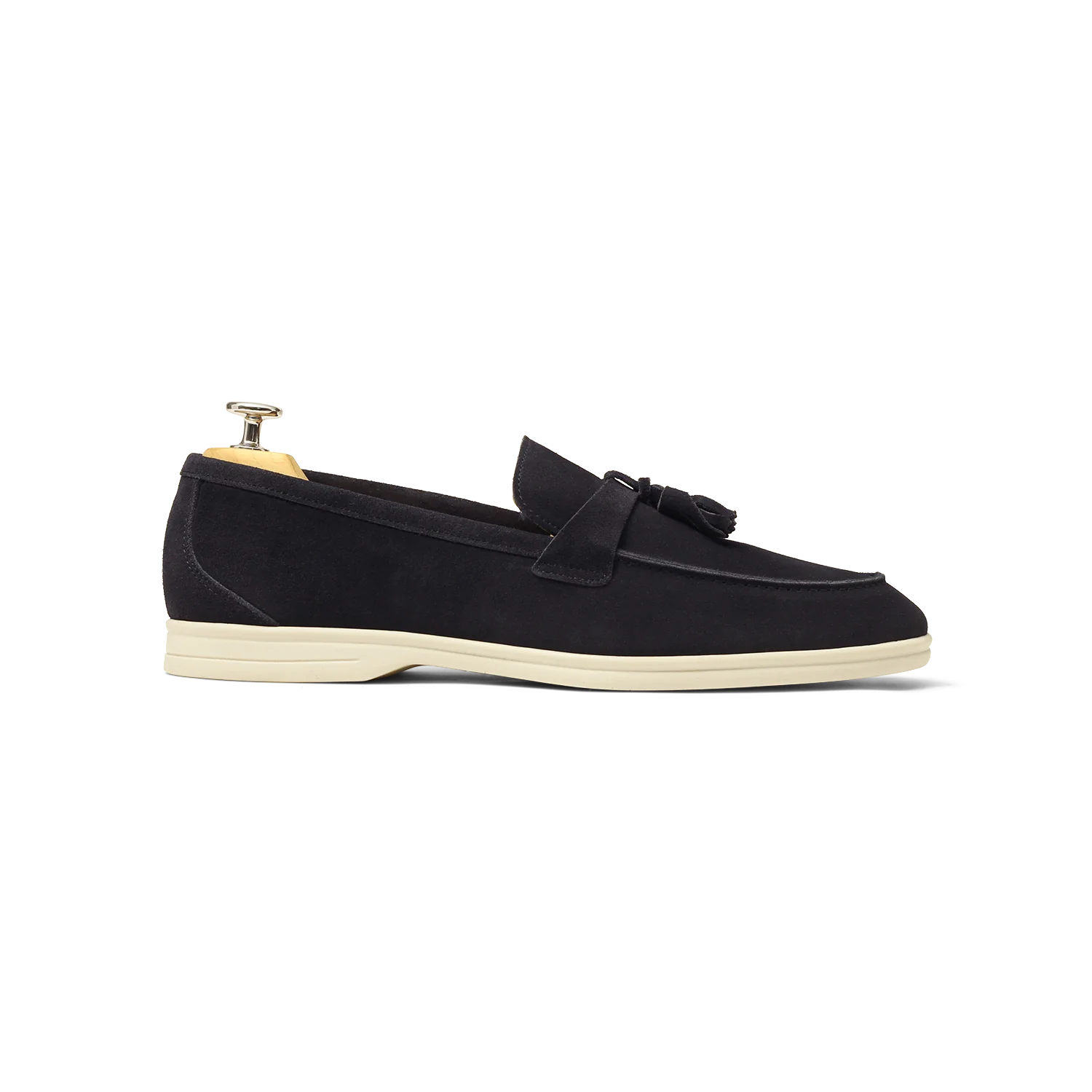 Pompy-Mocassin à glands en velours marine