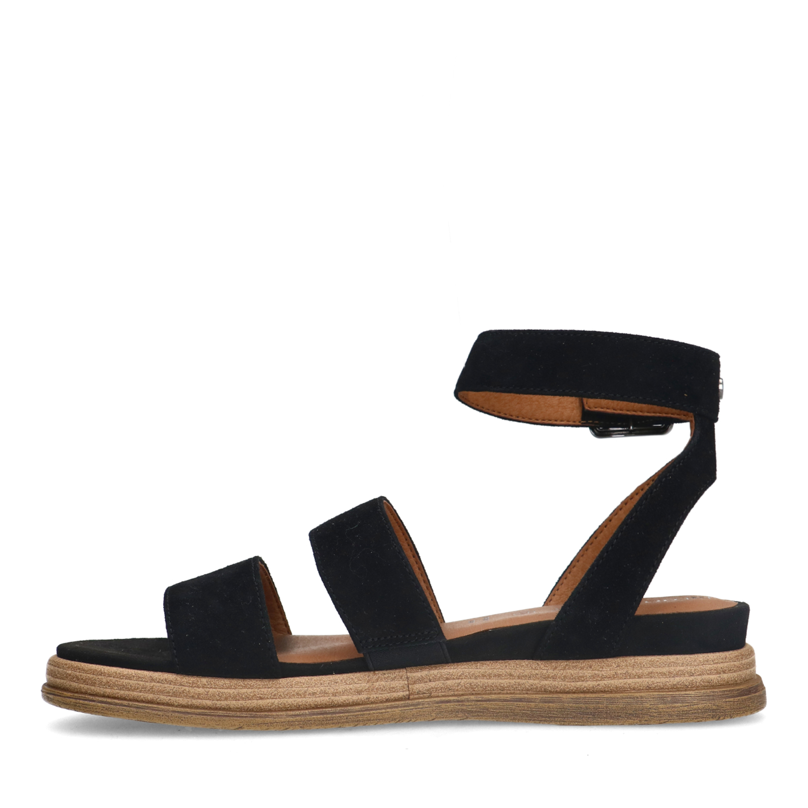 Zwarte suède plateau sandalen