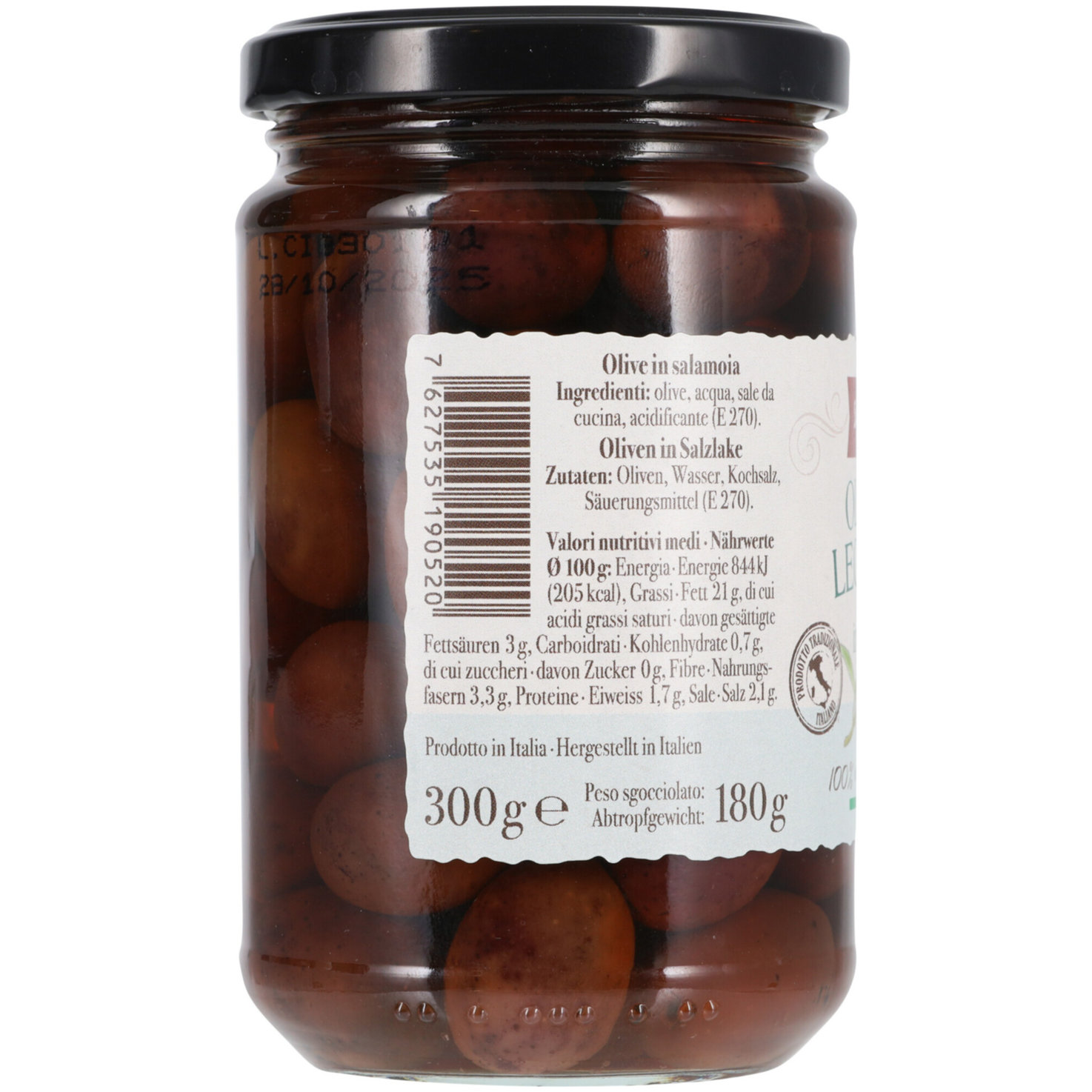Sapori d'Italia Olive Leccino intere