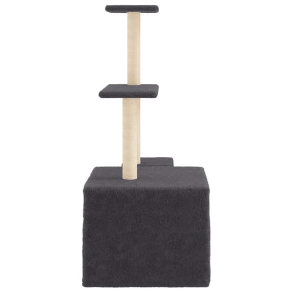 vidaXL Kattetre med klorestolper i sisal mørkegrå 110 cm