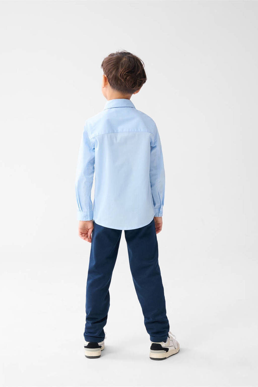 Shoeby slim casual broek donkerblauw