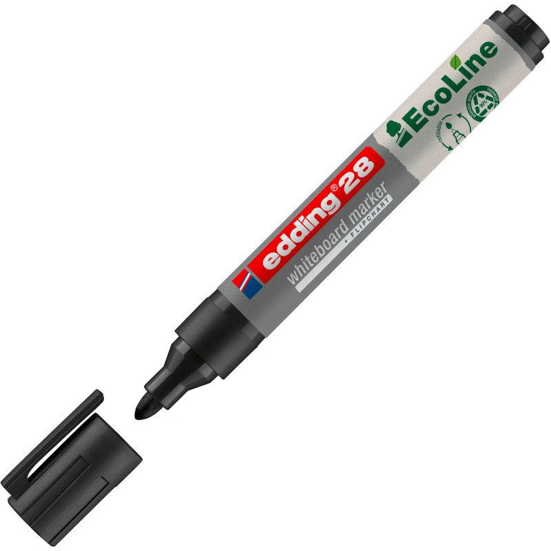 Marqueur effaçable rechargeable Ecoline Edding E28 pointe ogive 1,5 mm - Pochette de 4 couleurs assorties