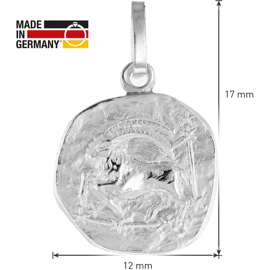trendor Kinder Sternzeichen Steinbock Weißgold 333 Anhänger + Kette silver