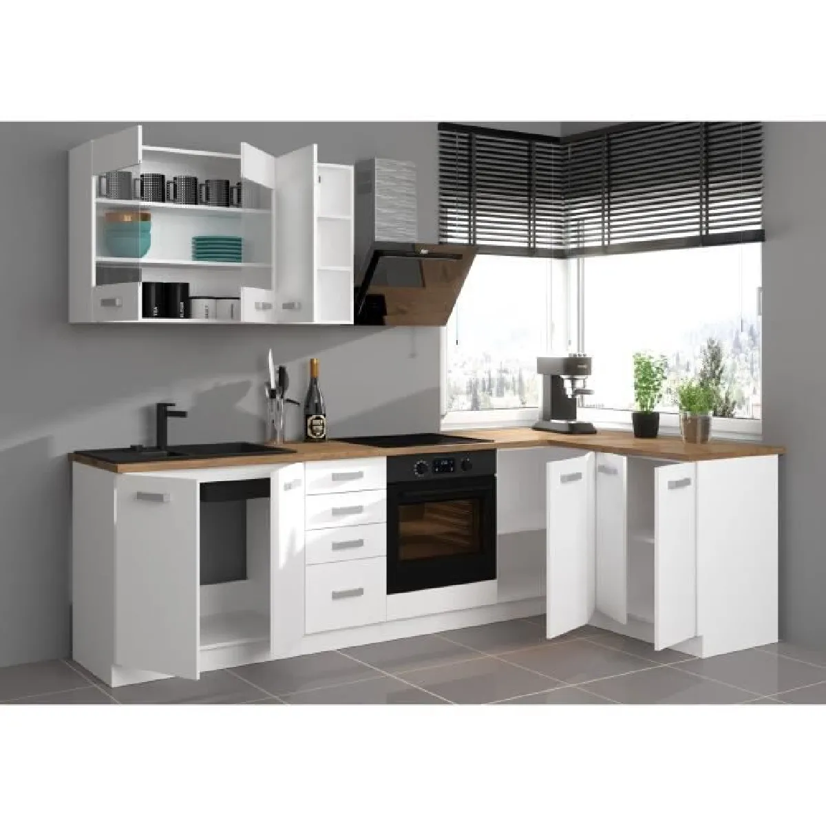 ATLAS Cuisine d'angle blanche