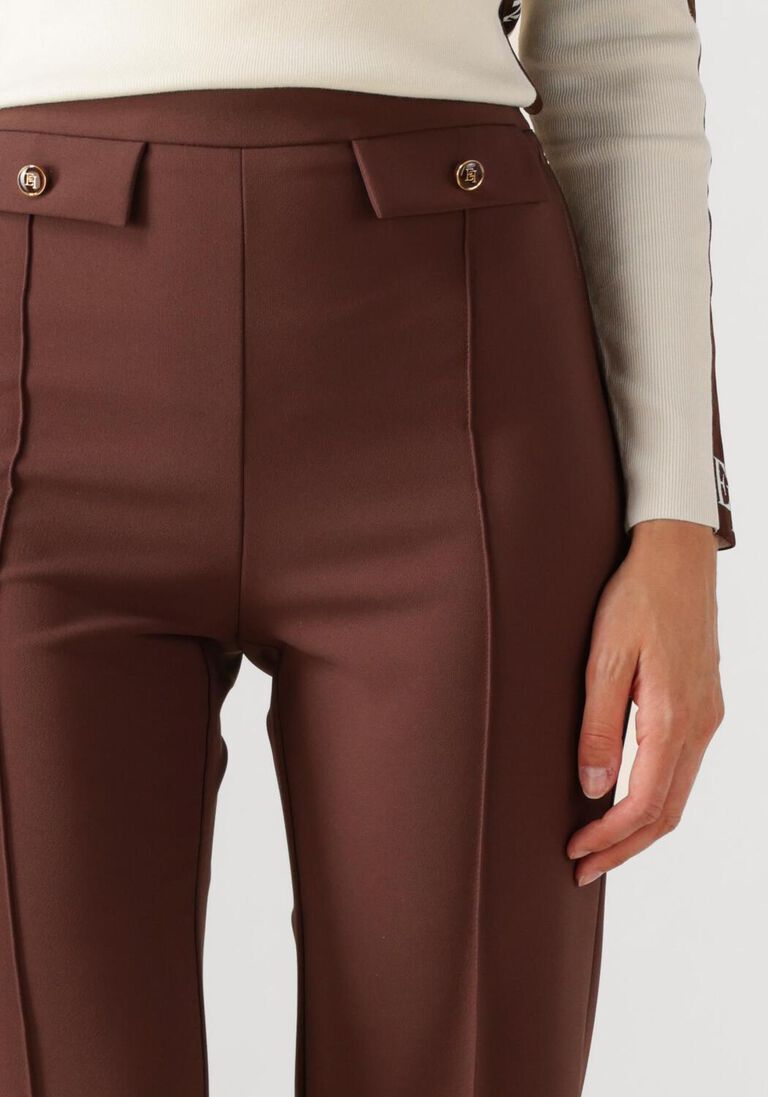 bruine elisabetta franchi wijde broek pants