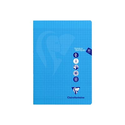 Clairefontaine Mimesys - Cahier polypro de travaux pratiques (TP) - A4 (21x29,7 cm) - 80 pages - grands carreaux (Seyes)/uni - disponible dans différentes couleurs