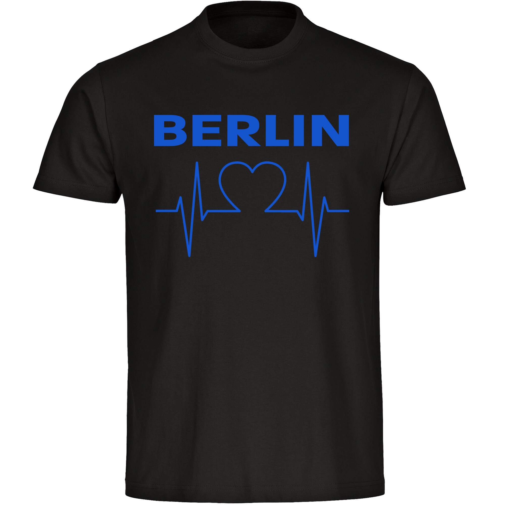 multifanshop® Kinder T-Shirt - Berlin blau - Herzschlag - Druck blau