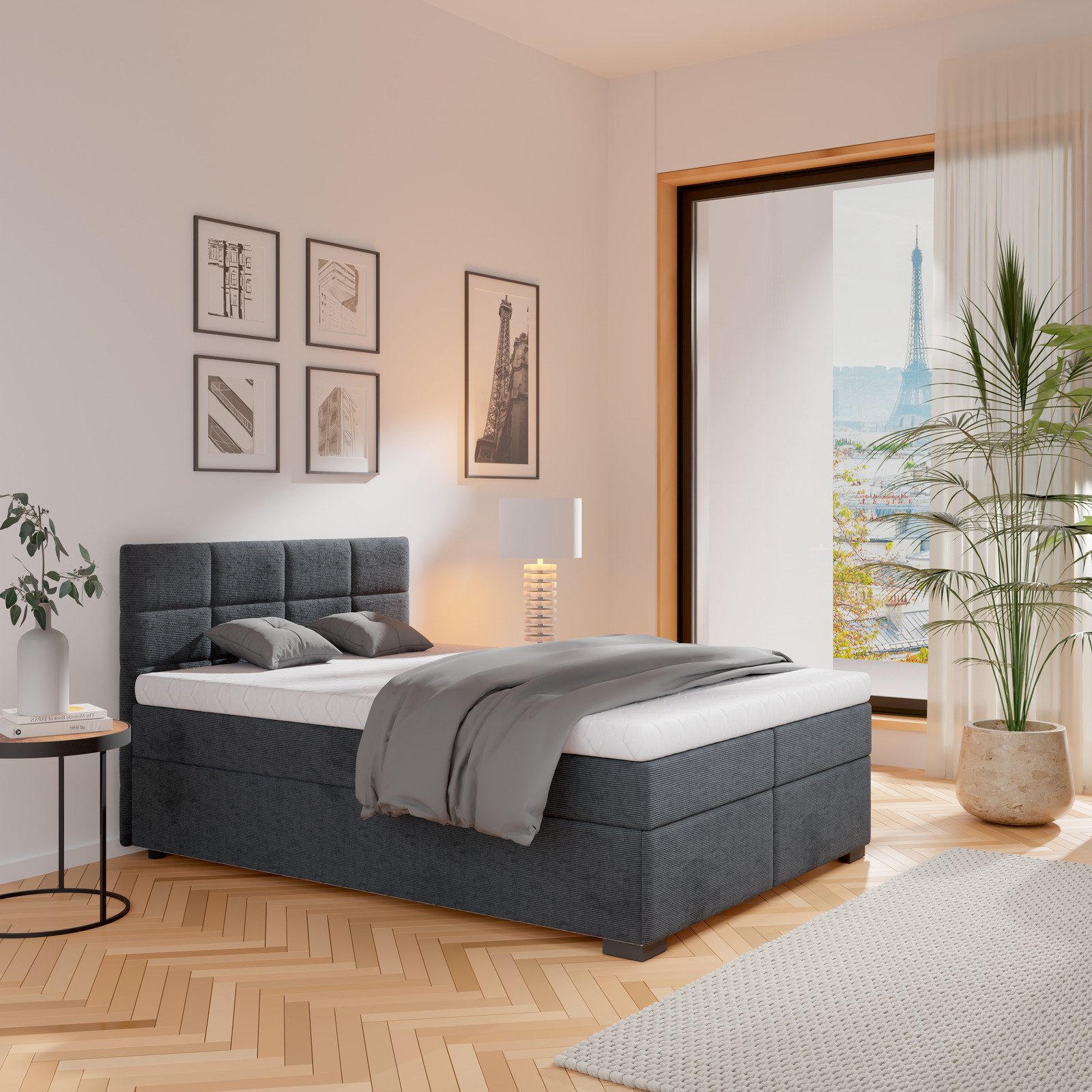 Boxspringbett Coma Cord graphit