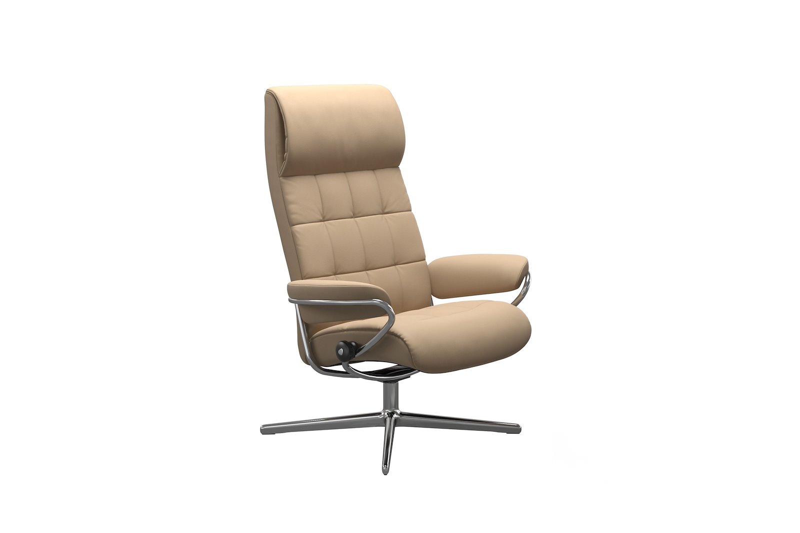 London lenestol Hud Paloma Beige - Cross - Chrome