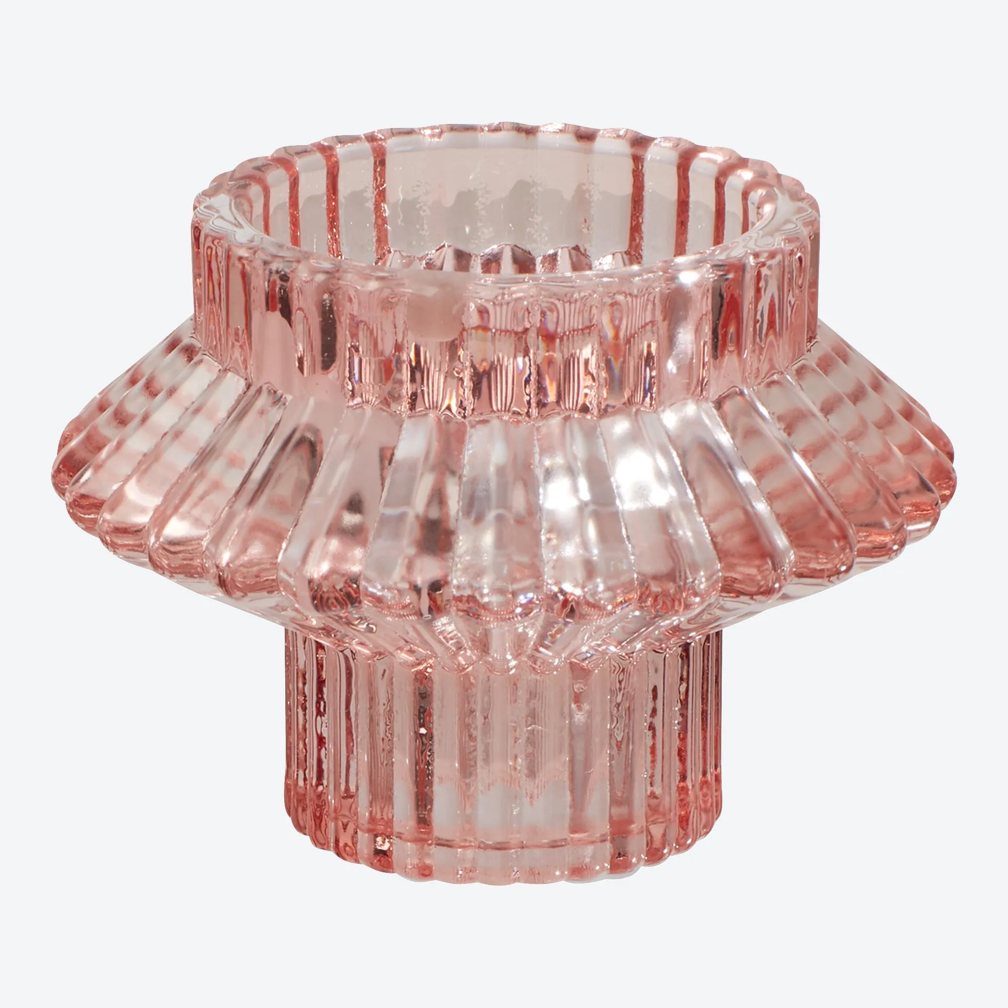 2-in-1-Kerzenhalter aus Glas, ca. 8x6cm