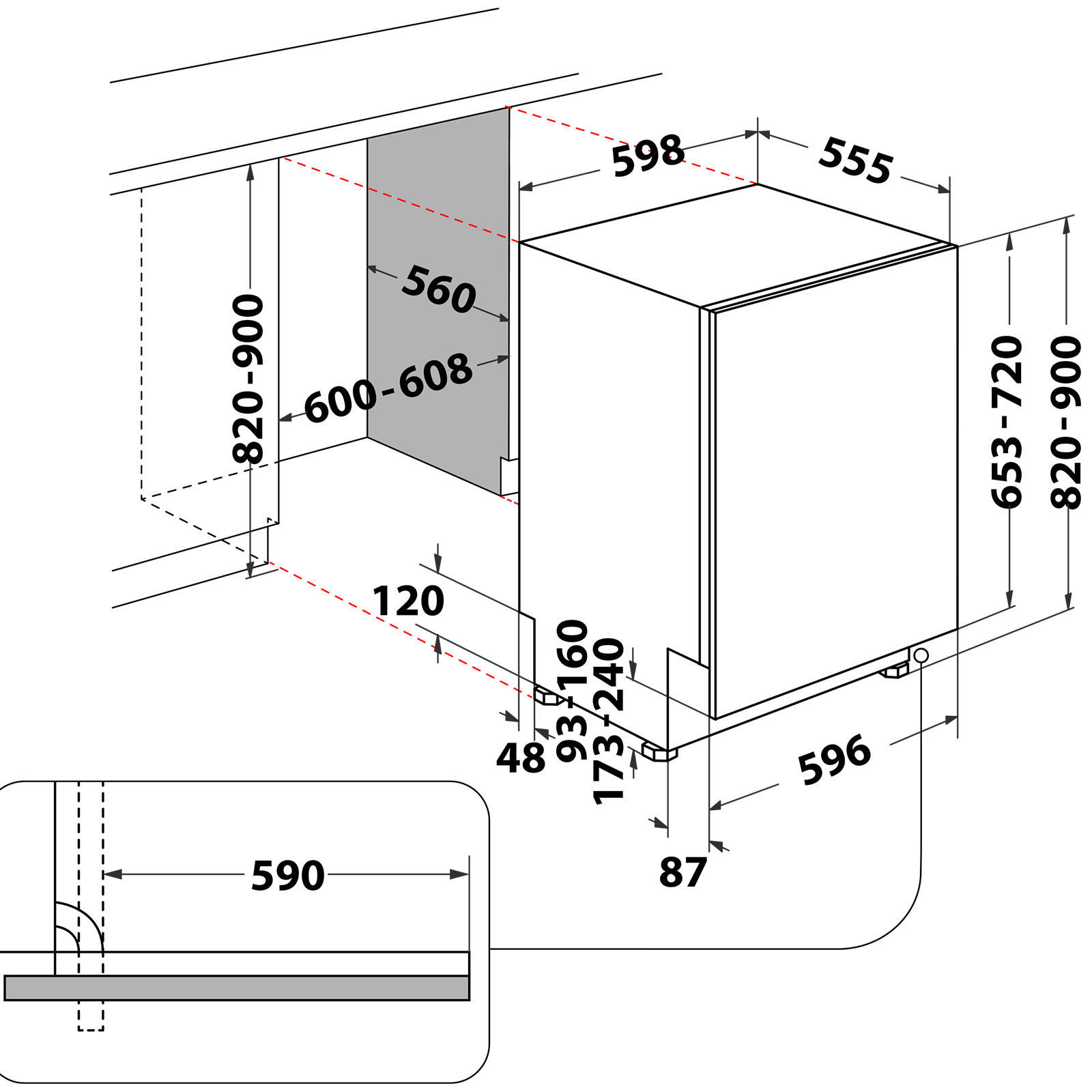 BAUKNECHT Einbau-Geschirrspüler BCIO 3T133 PFE - vollintegriert - 60 cm - D