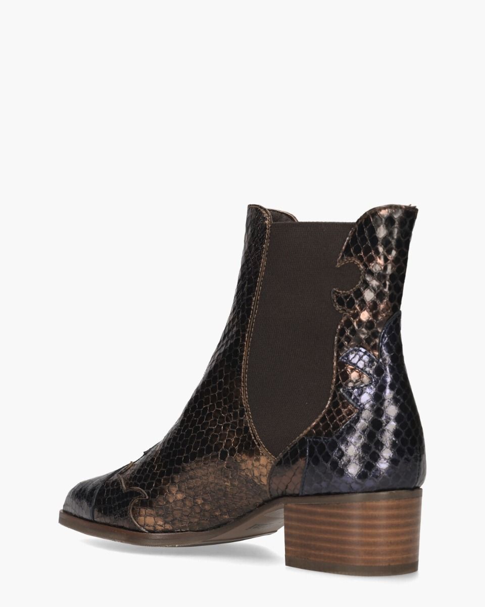 Pertini 30961 Brons/Zwart Dames Enkelboots
