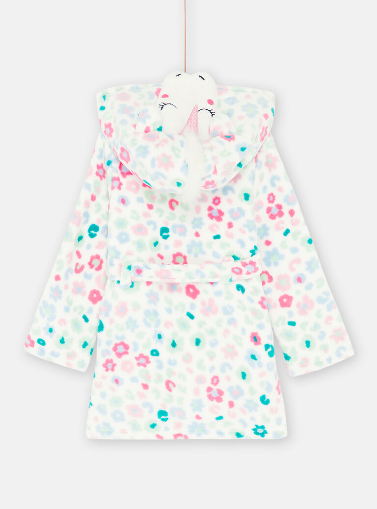 Robe de chambre écrue à imprimé fleuri fille