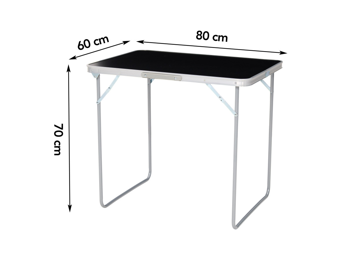 Brixy 80 x 60 x 70 cm inklapbare campingtafel - Black