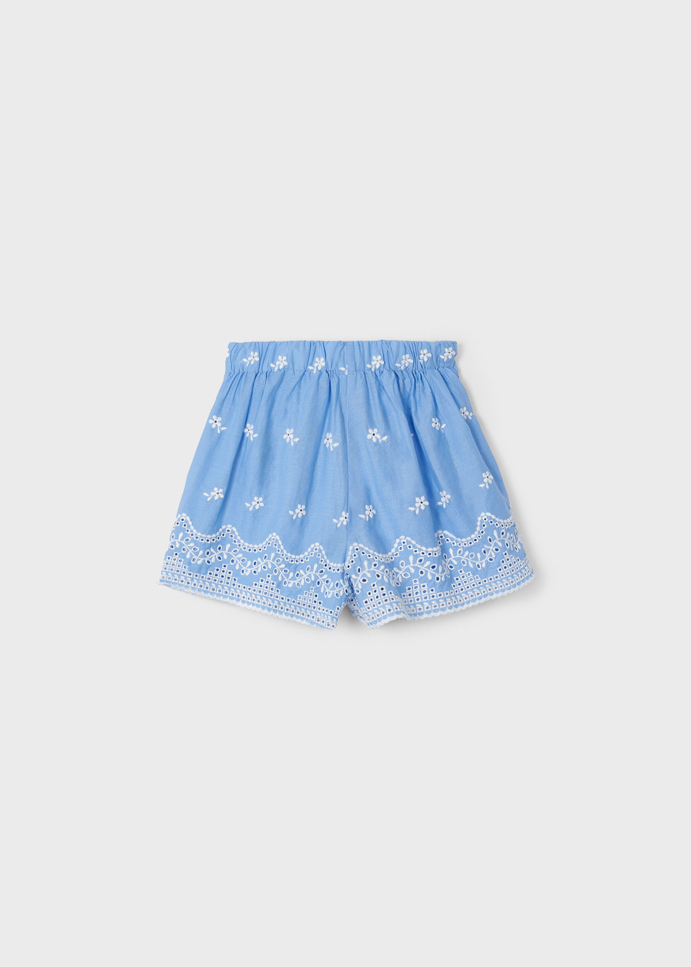Calções bordados para meninas, cor índigo