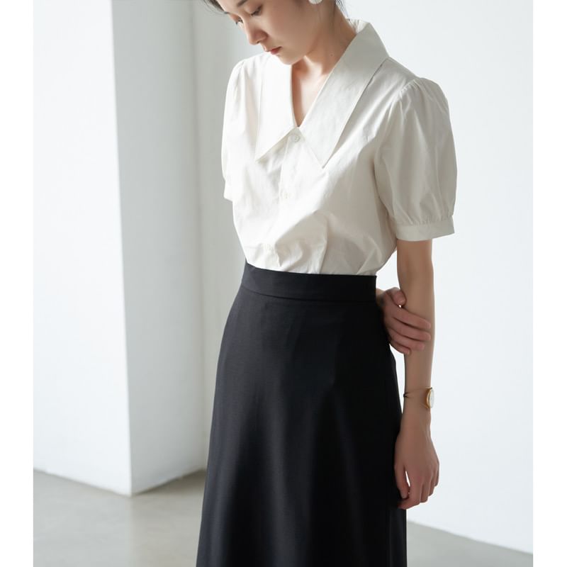 Shinsei - Blouse met korte mouwen en V-hals