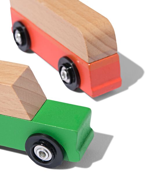 voitures en bois - lot de 6