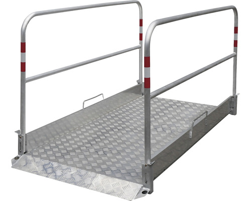 Sleufbrug van aluminium met antislip aluminium traanplaat 3/4 mm inclusief oprijplaat 170 x 100 cm