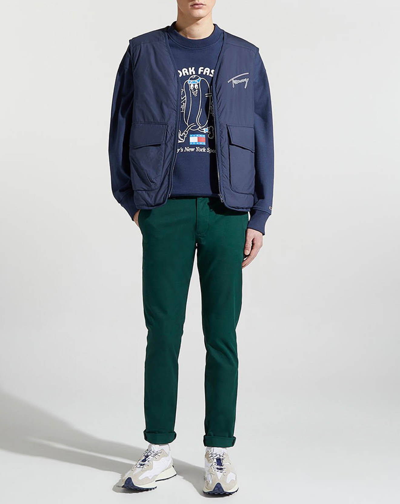 Tommy Jeans Blouson light sans manches Signature bleu marine
